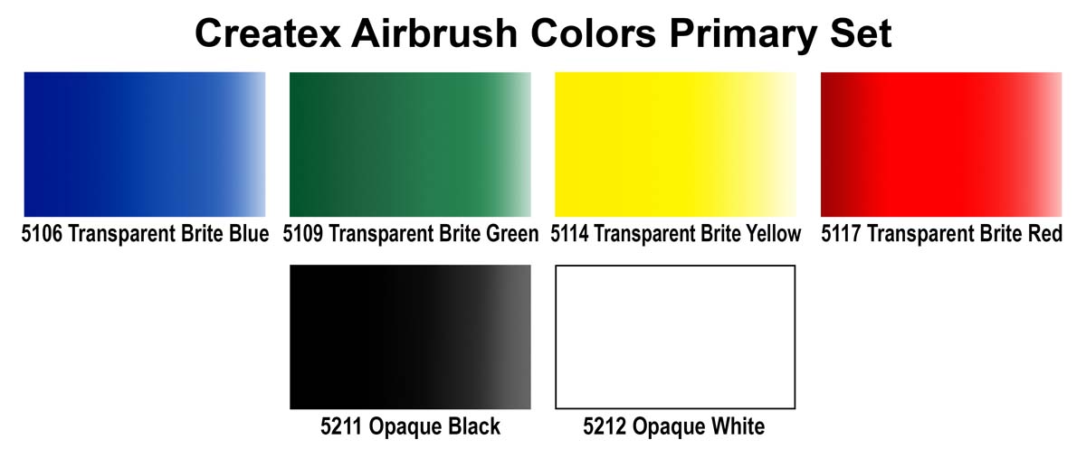 5801-00 Primary Airbrush Color Set