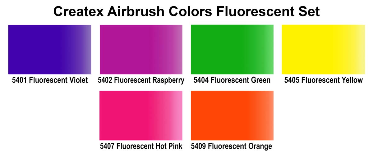 5802-00 Fluorescent Airbrush Color Set